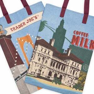 SET 2x Trader Joe’s Rhode Island State New England Coffee Milk Reusable Tote Bag